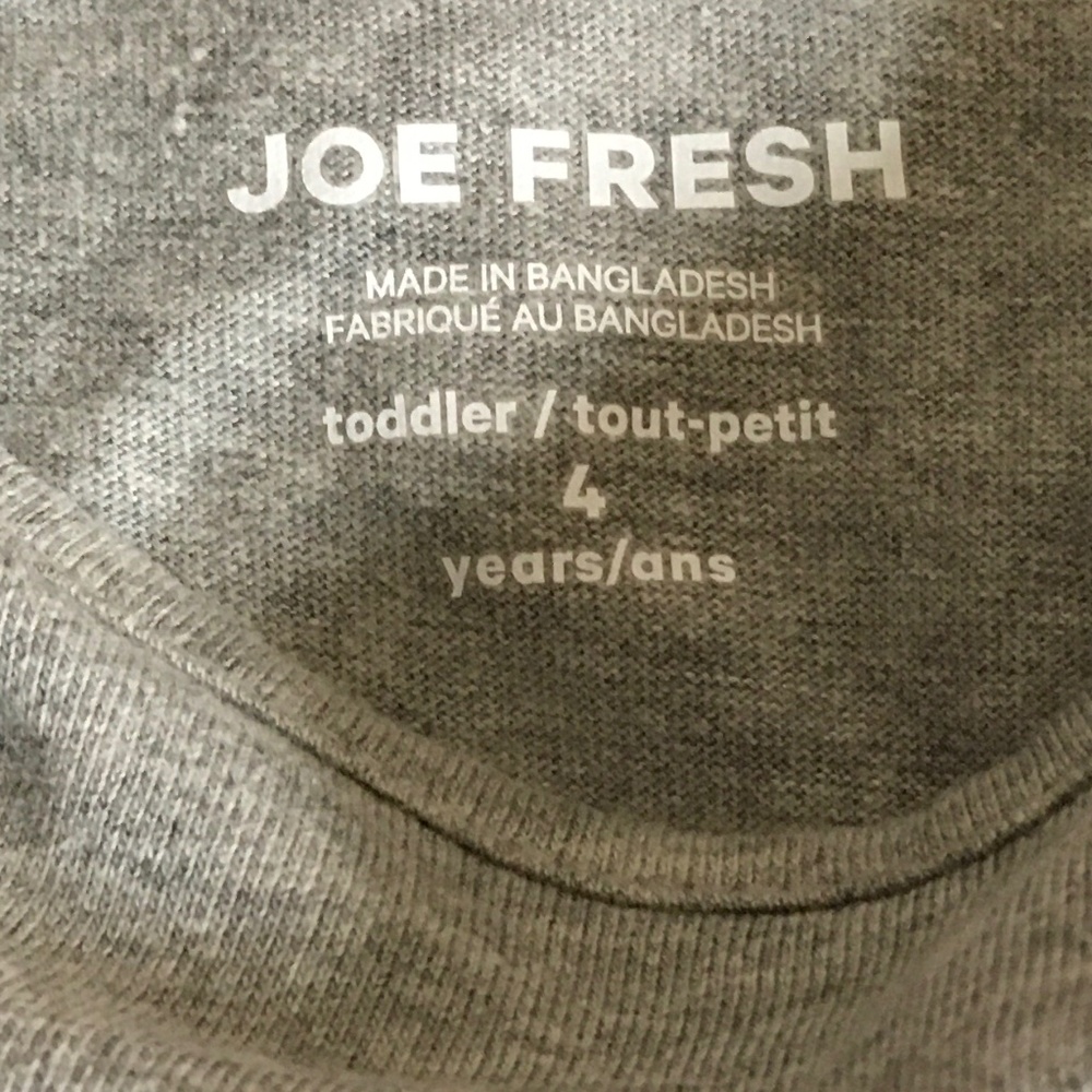 Joe Fresh Sleeveless Ruffled Dress Girl Size 4 Gray Drawstring Waist Pom Pom. - Picture 3 of 5